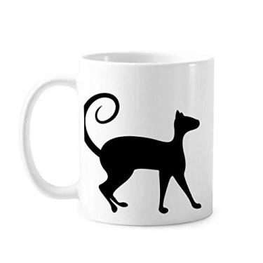 Imagem de Pet Lover Caneca de cerâmica com desenho de animal de gato preto Caneca de porcelana de café