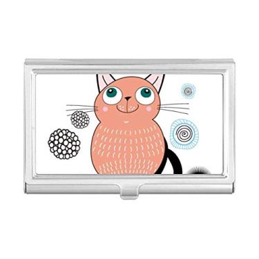 Imagem de Estojo para cartões de visita Smile Animal Pink Cat