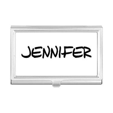 Imagem de Porta-cartões de visita Jennifer com escrita especial e nome inglês