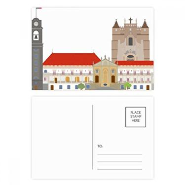 Imagem de Cartão postal de construção de marco nacional de Portugal Coimbra, cartão de felicitações