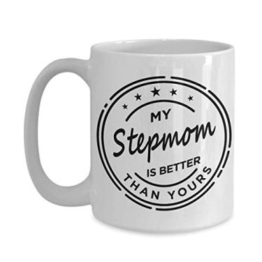 Imagem de Caneca de madrasta – Presente para madrasta – Presente de madrasta – Melhor do que a sua – Copo de café – Ideia de presente de dia das mães – Ideia engraçada de presente para aniversário, Natal