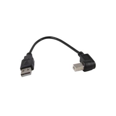 Imagem de YCS Basics — Cabo de ângulo reto para impressora/scanner de alta velocidade USB 2.0 de 15 cm preto