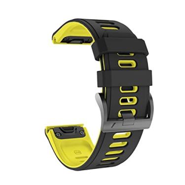 Imagem de DFAMIN Pulseiras de pulseira de relógio inteligente de silicone para Garmin Fenix 7X 7 6X 6 Pro 3HR Release 22 26mm Quick Easyfit Pulseira Correa (Cor: Amarelo, Tamanho: Aproximação S60 S62)