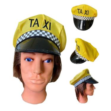 Imagem de Kit 2 Boinas Quepe Chápeu Taxi Americano Fantasia Amarelo