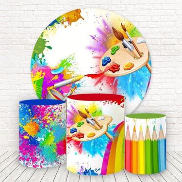 Imagem de Painel Redondo Capas Tecido Sublimado Pintando O 7 Fkpc-949.
