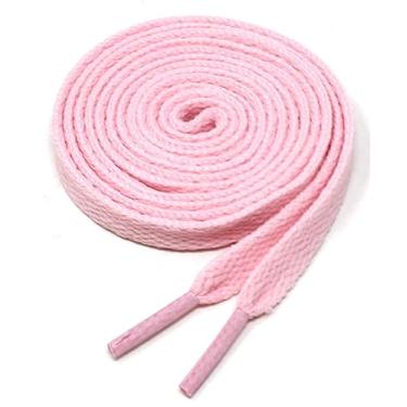 Imagem de Cadarços planos de 5/16" de largura de cor sólida para tênis atlético botas e sapatos - 68,5-182,88 cm de comprimento cadarços, Rosa claro, 36" (91 cm)