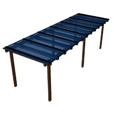 Imagem de Cobertura Policarbonato Alveolar Azul 4mm - 6,00m x 2,00m - Perfis Naturais