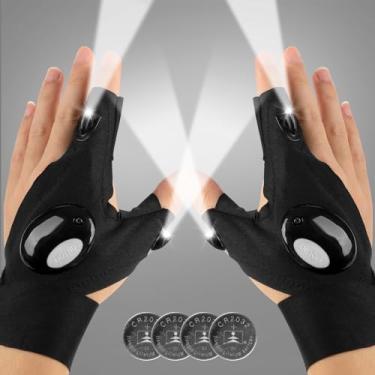Imagem de Mylivell Luvas de lanterna de LED mãos-livres, presente exclusivo para homens, mulheres, pai, namorado, marido, ideal para pesca, acampamento, reparação, luvas iluminadas flexíveis e brilhantes,