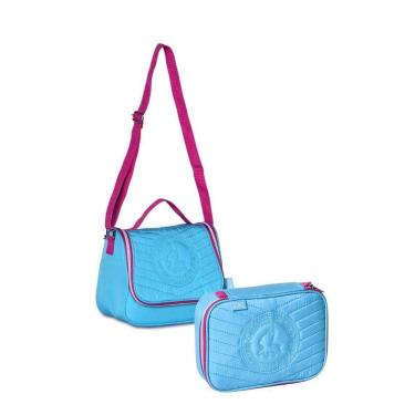 Imagem de Kit Estojo Lancheira Escolar Color Pop Infantil Luluca