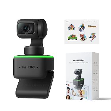 Imagem de Insta360 Link com o conjunto oficial de adesivos – Webcam PTZ 4K, rastreamento de IA, controle de gestos, HDR, microfones com cancelamento de ruído, webcam para laptop, câmera de vídeo para chamadas