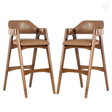 Imagem de Rio Madeira, Kit 2 Banquetas para Cozinha Americana Lua Madeira Imbuia Impermeável Caramelo L85 RMI