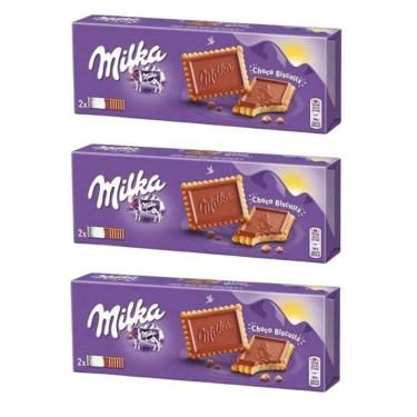 Imagem de Kit 3 Chocolate Milka Choco Biscuit  150G 