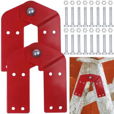 Imagem de Escada de sótão, dobradiça de espinha de peixe, acessório de escada de sótão, acessórios de escada de alumínio (2 peças)