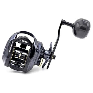 Imagem de CAMEKOON Bahamut 400 molinetes de baitcaster, grande capacidade para jigging, rolamentos de aço inoxidável 10+1, arrasto de 16,8 kg, cabo de alimentação longo de 11,4 cm, estrutura de fibra de carbono e tampas laterais, carretel de pesca de isca