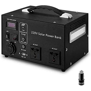 Imagem de Estação de energia portátil enorme capacidade 500 W Estação de energia Fonte de alimentação de emergência carregada por painel solar/tomada de parede para camping, uso doméstico, RV, ao ar l