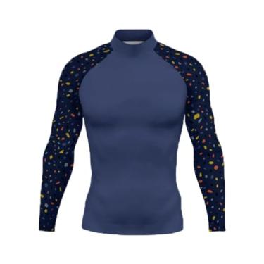 Imagem de Camiseta masculina Rash Guard de manga comprida para natação com proteção UV FPS de secagem rápida, Tclf-0111, GG