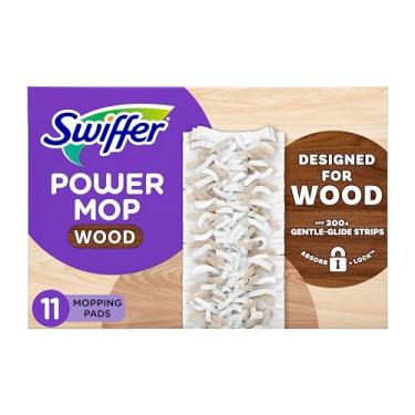 Imagem de Swiffer Refil de almofada de esfregão de madeira PowerMop para limpeza de piso, 11 unidades