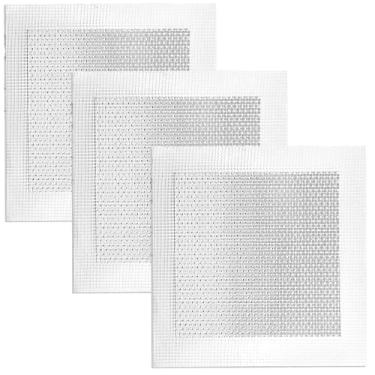 Imagem de 3 peças de reparo de parede de 15,24 cm, patch de reparo de drywall autoadesivo adesivo adesivo para drywall e kit de reparo de fibra de vidro, adesivo de reparo de furo de parede seco para placa de gesso de gesso (6 x 6 polegadas)