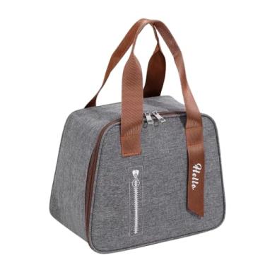 Imagem de Bolsa Sacola Térmica Lancheira Com Alça Para Marmita Fitness Reutilizável Impermeável Viagem Academia Trabalho Feminina Masculina (Cinza)
