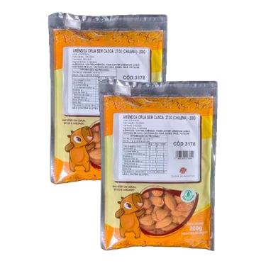 Imagem de Kit 2X: Amêndoa Crua Sem Casca Chilena 27/30 Tainá Alimentos 200g