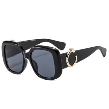 Imagem de Moda redonda óculos de sol feminino luxo dourado decoração quadro gradientes lente vintage envoltório casual óculos de sol uv400, c2, um tamanho
