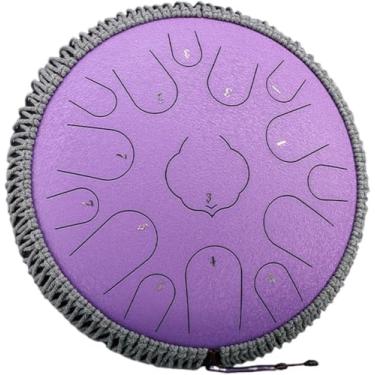 Imagem de Conjunto de tambor de língua de 15 tons, conjunto de tambor de handpan portátil para adultos, conjunto de tambor de língua de aço com kit de tambor e baquetas, etc., roxo, c