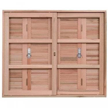 Imagem de Janela com Caixilhos de Correr Venezianas Pantográficas 100x150cm Rondosul Natural