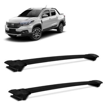 Imagem de Rack de Teto Travessa Fiat Strada 2020 a 2023 Alumínio Preto
