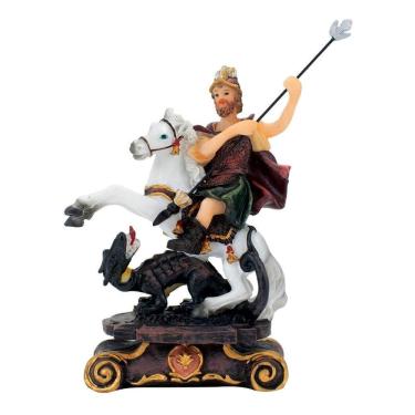 Imagem de Enfeite Resina Imagem São Jorge Guerreiro Pequeno 13cm 