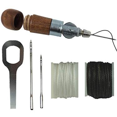 Imagem de Ferramenta de reparo de ponto Furador de costura para casas de balanco, inflaveis, lonas, couro, tecido grosso, sapatos, bolsas, cinto, kit de reparo de estofados e costura de couro artesanal - Feito nos EUA - Produto pesado profissional