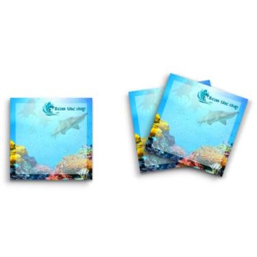 Imagem de Butler in the Home Sticky Notes Pacote com 3 7,6 cm x 7,6 cm, 50 folhas por bloco, tubarão peixe Seas The Day, blocos de notas engraçados fofos, papel planejador de diário