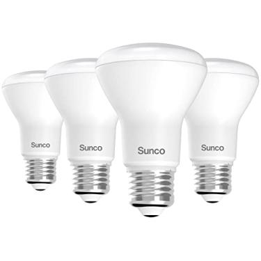 Imagem de Sunco Lighting Lâmpadas LED BR20 Luz de inundação interna R20 regulável 2700K branco macio, 50W equivalente a 7W, base média E26, luzes embutidas, luzes de teto para casa super brilhantes, UL e Energy Star pacote com 4