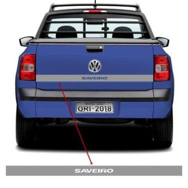 Imagem de Faixa Tampa Traseira Saveiro 2014 Em Diante Adesivo Cinza - SPORTINOX