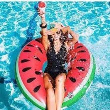 Imagem de Boia Cintura Redonda Inflável Melancia 114 cm Adulto Praia Piscina Dut
