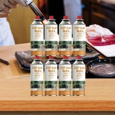 Imagem de Kit 8 refil gás butano para fogareiro e maçarico globalmix 227g artesa