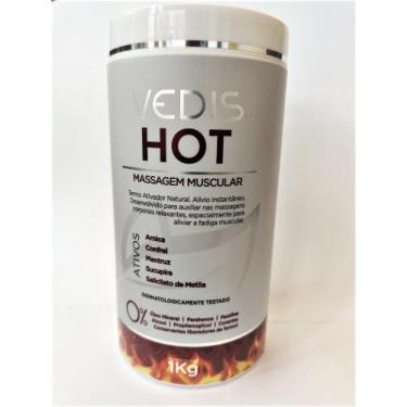 Imagem de Creme para massagem relaxante muscular hot 1kg - vedis