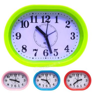 Imagem de Relógio Analógico Despertador Formato Oval Alarme ZB2011 - Luatek, Ver