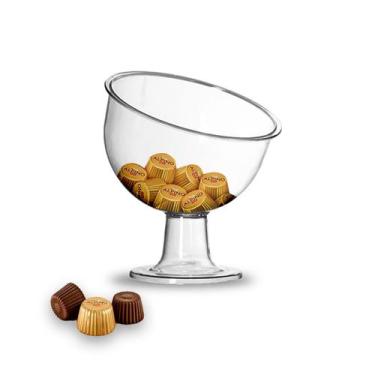 Imagem de Taça Inclinada Grande Bala Doces Sobremesas Cor Cristal 2,7L - 3T