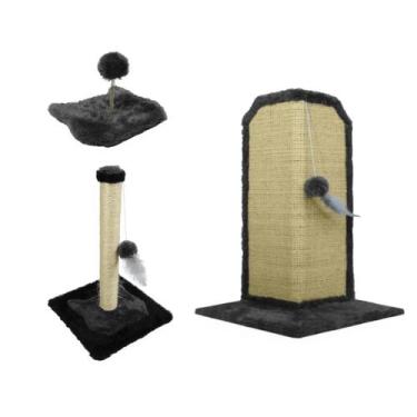 Imagem de Arranhador Gato Proteção Canto de Sofás Base Externo Brinquedo Bolinha