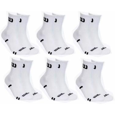 Imagem de Kit 6 Meias Cano Alto Masculina Adulto Branca
