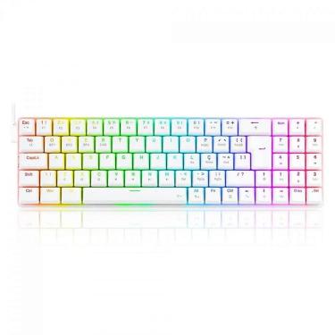 Imagem de Teclado Mecânico Gamer Redragon Ashe, RGB, Switch Brown, ABNT2, White