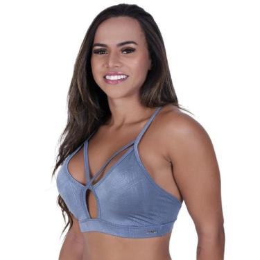 Imagem de Top fitness feminino decote tiras bojo cirrê relevo poliamida cleo-orb