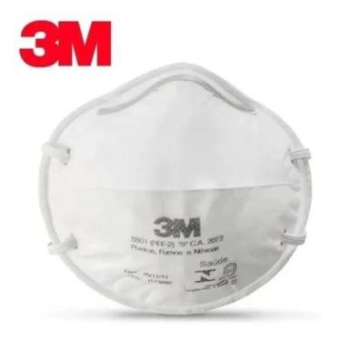 Imagem de Mascara pff2/n95 branca 3m 8801 tipo concha pacote com 2 mascaras