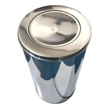 Imagem de Lixeira de Inox para Escritórios, Cozinhas e Banheiros Com Tampa Bascu