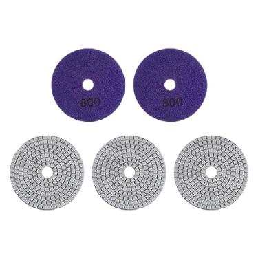 Imagem de HARFINGTON 5 peças de almofadas de polimento de diamante 10 cm 800 almofada de polimento úmido/seco para pedra de concreto mármore bancada quartzo para polidor moedor