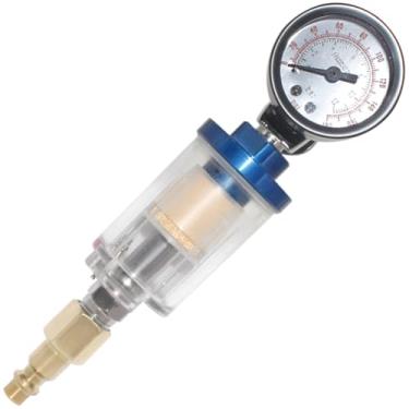 Imagem de Qolekog Kit regulador de pistola de pulverização separador de água de óleo para pistola de pintura 1/10.2 cm NPT filtro de entrada e saída válvula regulador de ajuste de ar com medidor de pressão e
