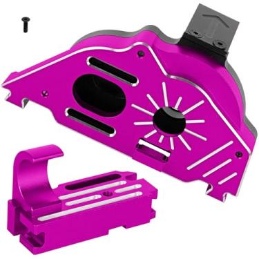 Imagem de BRCatWPark Center Gear Transmission Gearbox Set & Motor Mount Upgrades Part for 1/10 Big Rock/Granite/Senton 3S,1/8 Typhon/Infraction 3S & Mega550,RC Aluminum Motor Mount Gear Cover Hops Up,Pink