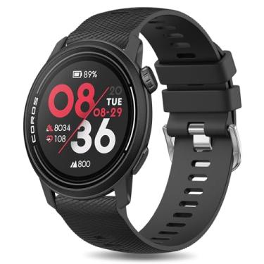 Imagem de Meliya Pulseiras de silicone compatíveis com Coros Pace 3 /Pace Pro/Apex 2 Pro/Apex Pro/Apex 46 mm, pulseira esportiva de silicone macio para relógio Coros Pace 3 (preto)