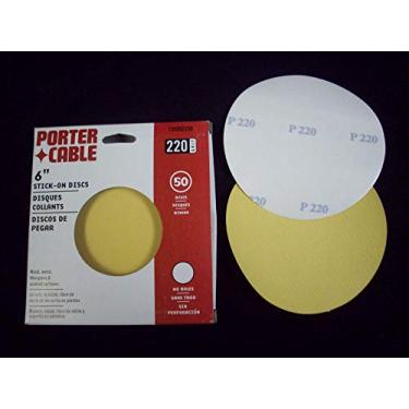 Imagem de PORTER-CABLE 726002250 discos de lixamento de 220 grãos sem furo de 6 polegadas (pacote com 50)