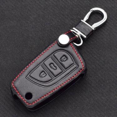 Imagem de Capa Couro Chave Canivete 3 Botões Etios Yaris Hilux SW4 Corolla Cross
